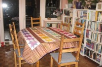 Kate’s Batik Sawtooth Stars Tablecloth