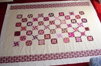 Louise’s Cherry chocolate quilt top – done!