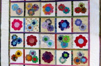 Batik Flower Quilt Finished