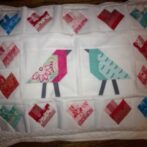 work in progress – love birds mini quilt